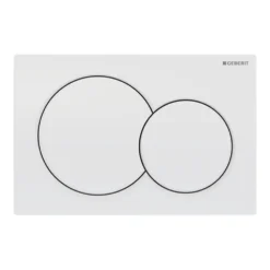 Geberit Alpha01 Round Dual Flush Plate - White