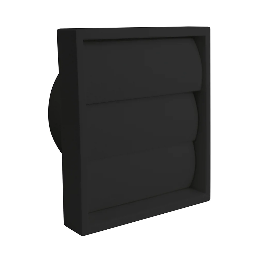 Manrose 100mm Gravity Shutter Grille - Black 3 Manrose 100mm Gravity Shutter Grille - Black