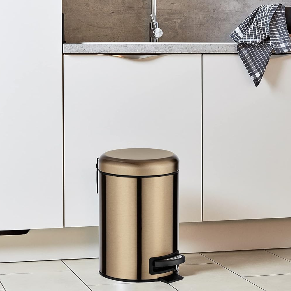 Wenko Leman 3L Pedal Bin - Metallic Copper 4 Wenko Leman 3L Pedal Bin - Metallic Copper - Image 2