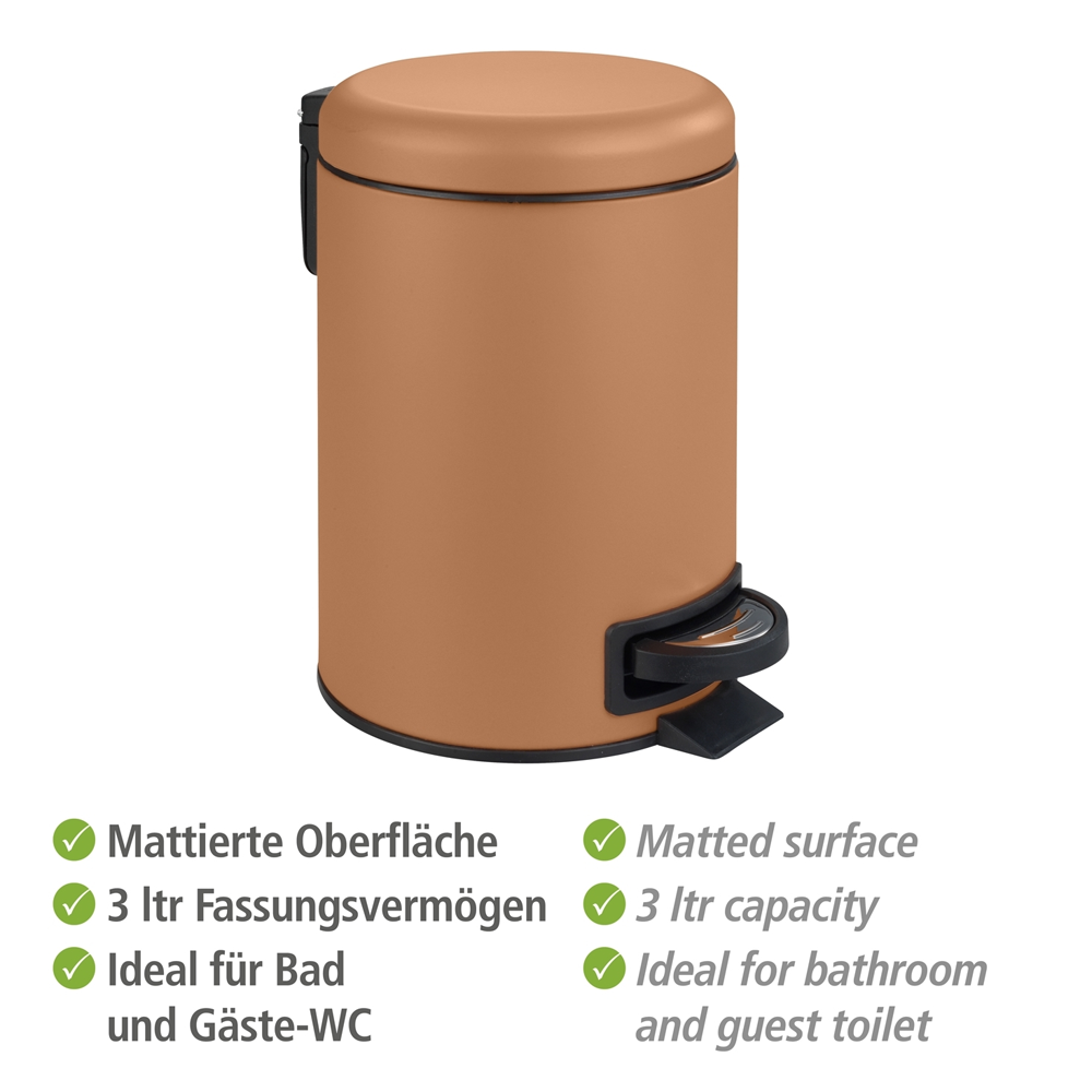 Wenko Leman 3L Pedal Bin - Terracotta 4 Wenko Leman 3L Pedal Bin - Terracotta - Image 2