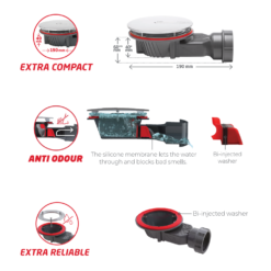 Wirquin Slim+ Extra Flat 90mm Shower Tray Waste - Chrome 7 Wirquin Slim+ Extra Flat 90mm Shower Tray Waste - Chrome -Victorian Plumbing Shop 30723374
