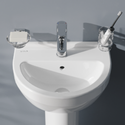 VitrA S50 4-Piece Bathroom Suite (BTW Toilet + 450mm Semi Pedestal Basin)