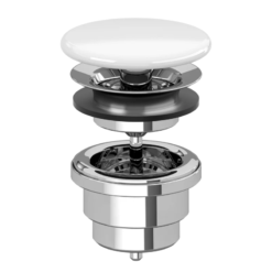 Villeroy And Boch Unslotted Freeflow Basin Waste - White Alpin