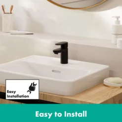 Hansgrohe Vernis Blend Single Lever Basin Mixer 70 Without Waste - Matt Black -Victorian Plumbing Shop 71558670