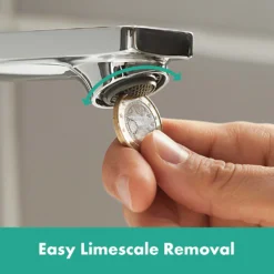 Hansgrohe Rebris E CoolStart Single Lever Basin Mixer 110 With Pop-up Waste - Chrome -Victorian Plumbing Shop 72559000 d7