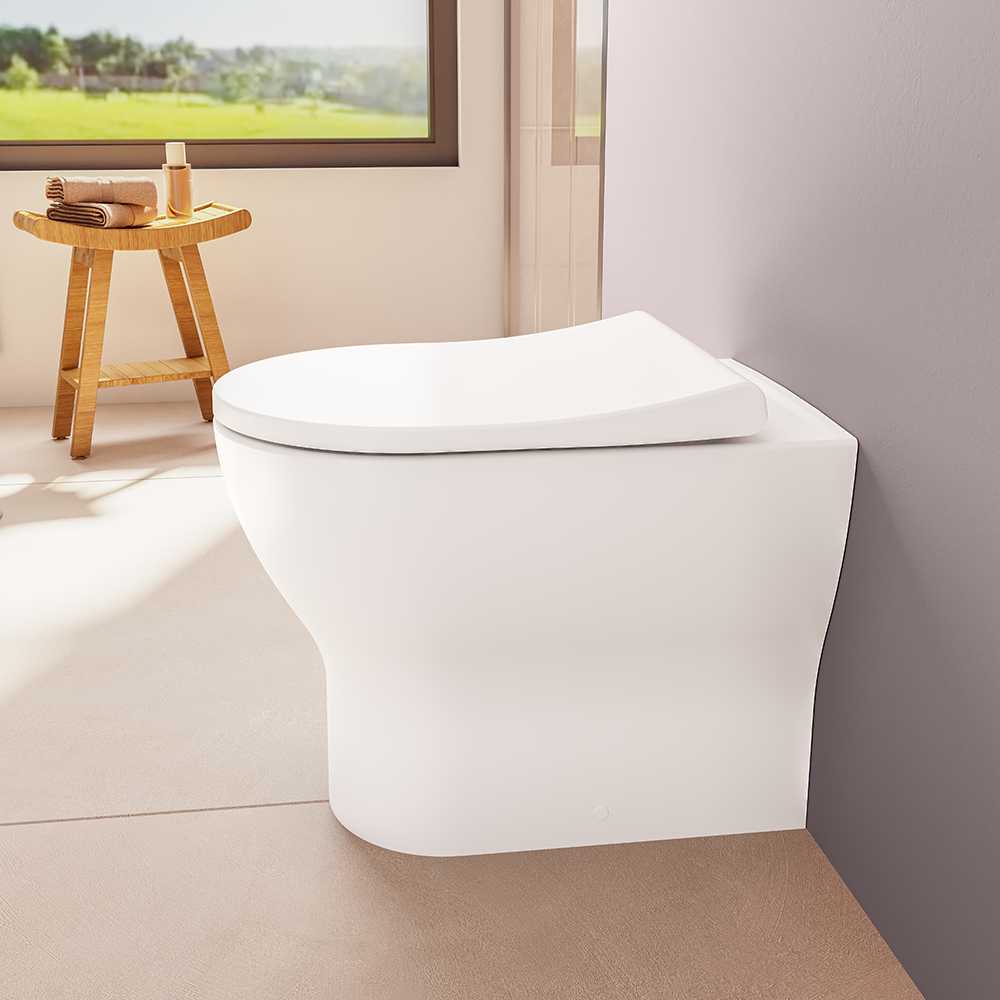VitrA Evi Round Rimless Back-to-Wall Toilet With Soft-Close Seat 17 VitrA Evi Round Rimless Back-to-Wall Toilet With Soft-Close Seat - Image 15