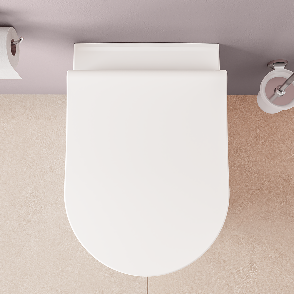 VitrA Evi Round Rimless Back-to-Wall Toilet With Soft-Close Seat 18 VitrA Evi Round Rimless Back-to-Wall Toilet With Soft-Close Seat - Image 16