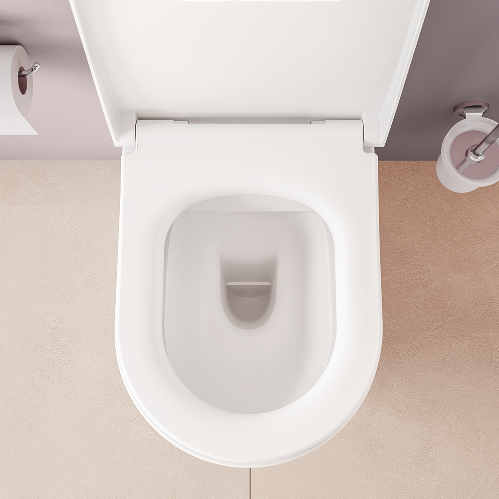 VitrA Evi Round Rimless Back-to-Wall Toilet With Soft-Close Seat 19 VitrA Evi Round Rimless Back-to-Wall Toilet With Soft-Close Seat - Image 17