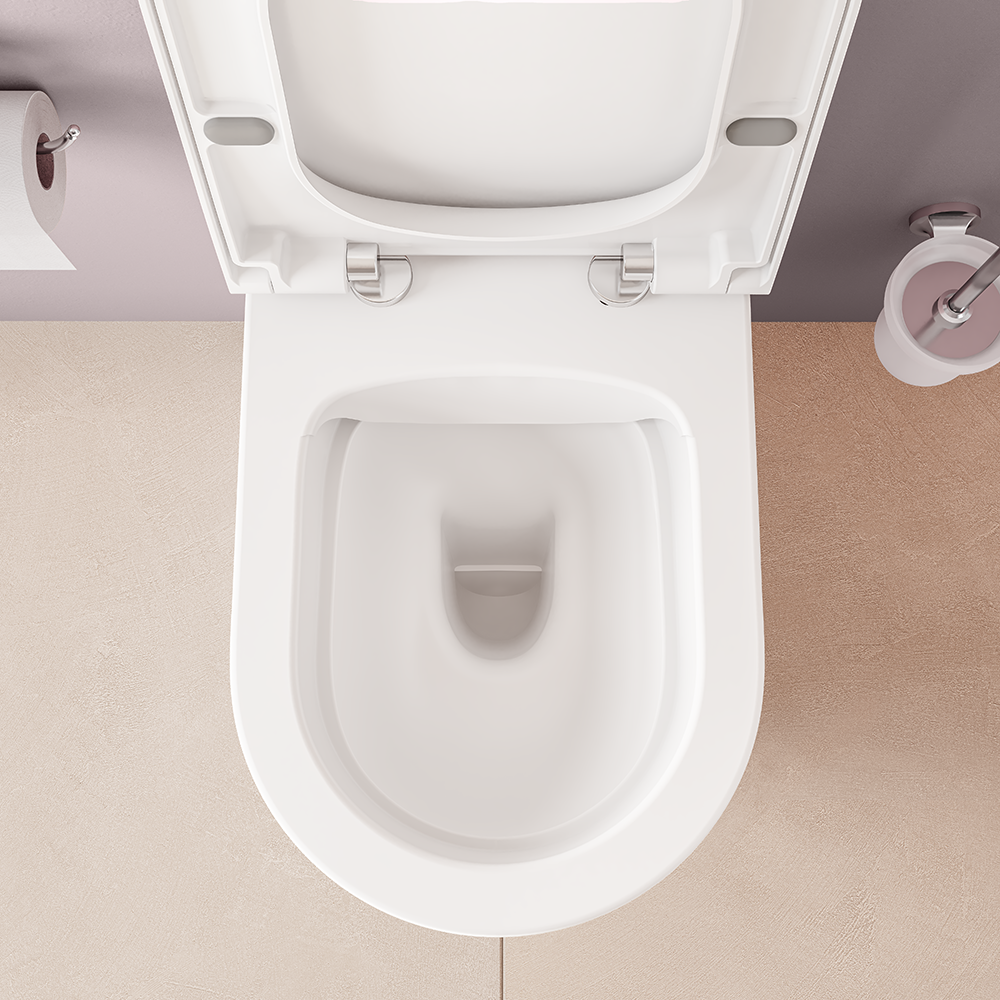 VitrA Evi Round Rimless Back-to-Wall Toilet With Soft-Close Seat 3 VitrA Evi Round Rimless Back-to-Wall Toilet With Soft-Close Seat