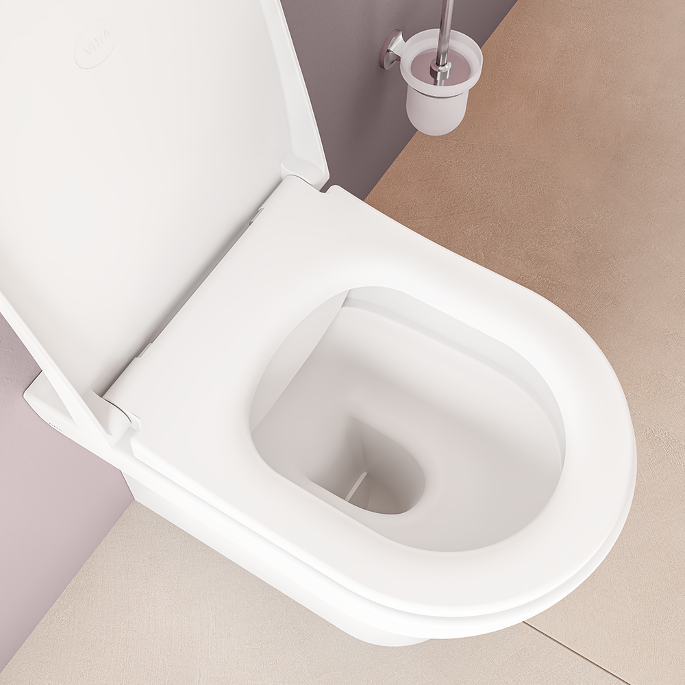 VitrA Evi Round Rimless Back-to-Wall Toilet With Soft-Close Seat 5 VitrA Evi Round Rimless Back-to-Wall Toilet With Soft-Close Seat - Image 3