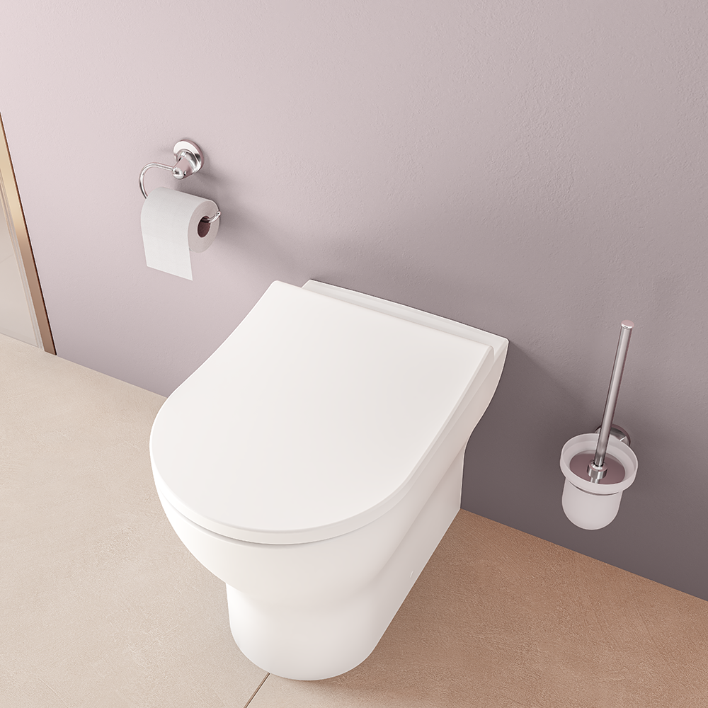 VitrA Evi Round Rimless Back-to-Wall Toilet With Soft-Close Seat 13 VitrA Evi Round Rimless Back-to-Wall Toilet With Soft-Close Seat - Image 11