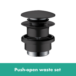 Hansgrohe Finoris Single Lever Basin Mixer 110 With Push-Open Waste - Matt Black 9 Hansgrohe Finoris Single Lever Basin Mixer 110 With Push-Open Waste - Matt Black -Victorian Plumbing Shop 76023670 5