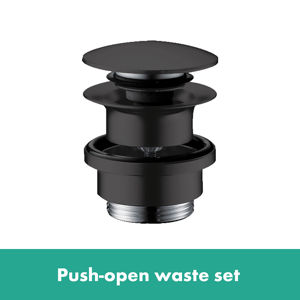 Hansgrohe Finoris Single Lever Basin Mixer 110 With Push-Open Waste - Matt Black 5 Hansgrohe Finoris Single Lever Basin Mixer 110 With Push-Open Waste - Matt Black - Image 3