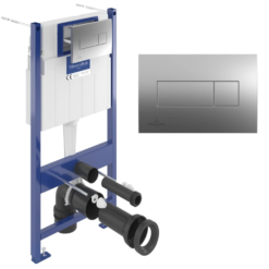 Villeroy & Boch ViConnect Pro S Toilet Frame, Cistern And Flush Plate Set – Chrome -Victorian Plumbing Shop 92122869 1