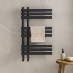 Arezzo Anthracite 800 X 500mm 9 Bars Designer Heated Towel Rail -Victorian Plumbing Shop a8x500b9af l3