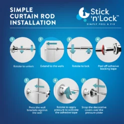 Croydex Stick N Lock Premium Telescopic Rod - Matt Black 14 Croydex Stick N Lock Premium Telescopic Rod - Matt Black -Victorian Plumbing Shop ad230021 l1