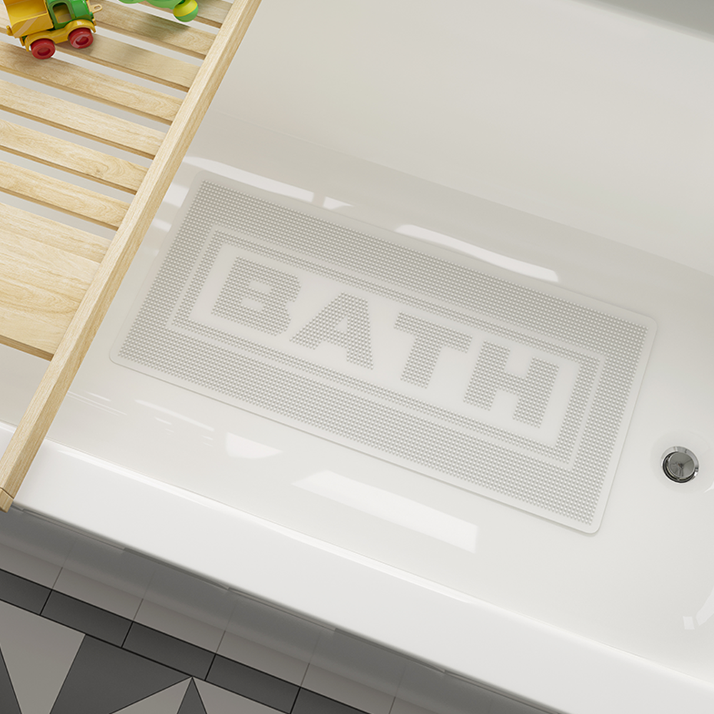 Croydex White Non-Slip Bath Mat With Secure Grip Suction Cups, With Hygiene 'n' Clean 340 X 760mm 6 Croydex White Non-Slip Bath Mat With Secure Grip Suction Cups, With Hygiene 'n' Clean 340 X 760mm - Image 4