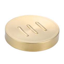 Arezzo Round Stainless Steel Soap Dish - Brushed Brass