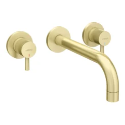 Arezzo Fluted Round Brushed Brass Wall Mounted (3TH) Bath Filler Tap 11 Arezzo Fluted Round Brushed Brass Wall Mounted (3TH) Bath Filler Tap -Victorian Plumbing Shop az1wtbbf d1a