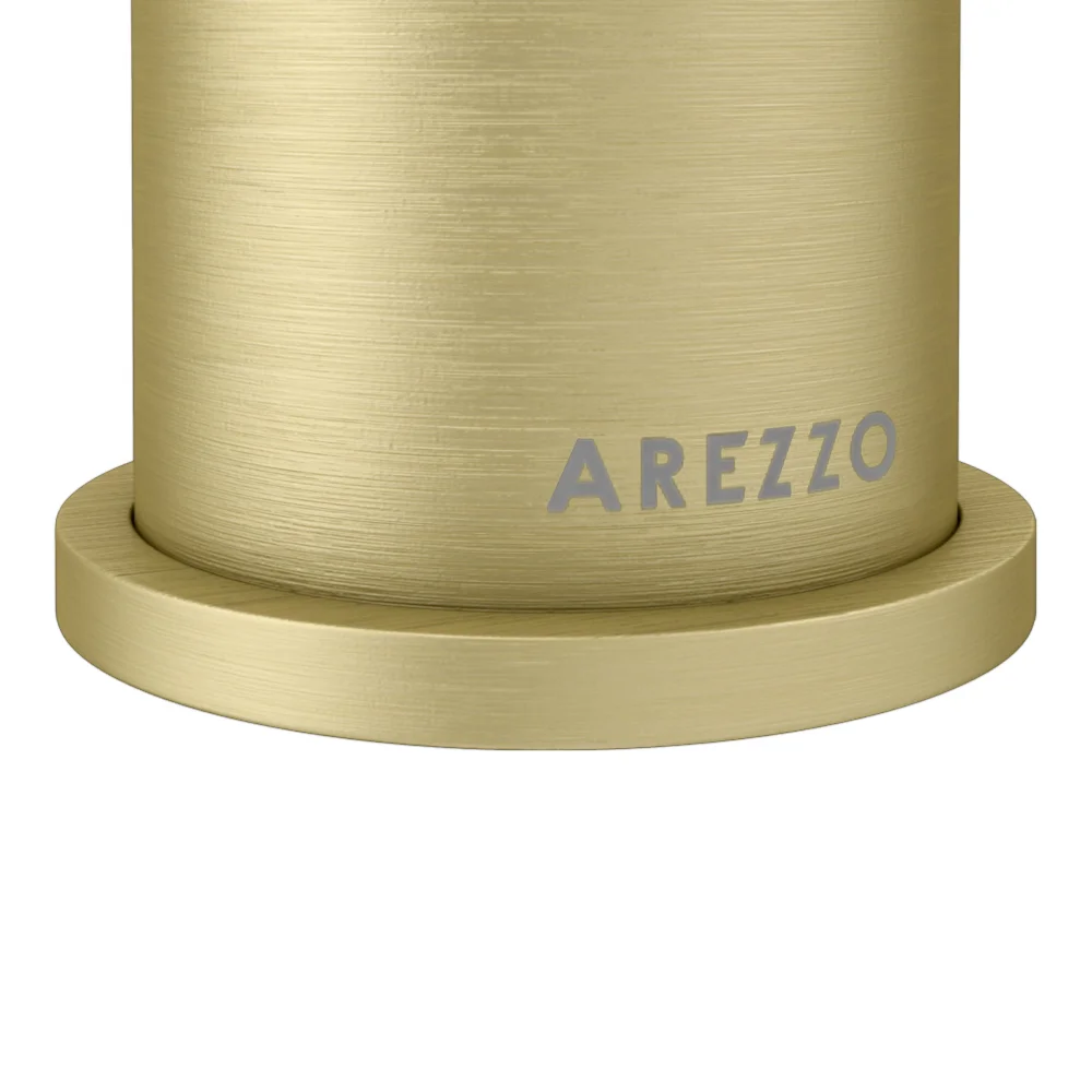 Arezzo Fluted Round Brushed Brass Basin Mono Mixer 4 Arezzo Fluted Round Brushed Brass Basin Mono Mixer - Image 2
