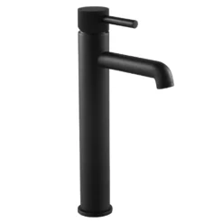 Arezzo Fluted Round Matt Black High Rise Mono Basin Mixer Tap 12 Arezzo Fluted Round Matt Black High Rise Mono Basin Mixer Tap -Victorian Plumbing Shop az2ltmbf nd1