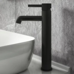 Arezzo Fluted Round Matt Black High Rise Mono Basin Mixer Tap 11 Arezzo Fluted Round Matt Black High Rise Mono Basin Mixer Tap -Victorian Plumbing Shop az2ltmbf nl