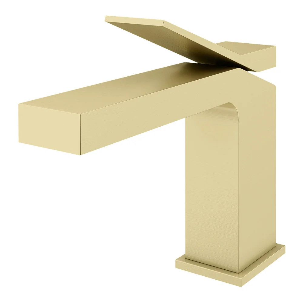 Arezzo Leva Mono Basin Mixer Tap Brushed Brass 3 Arezzo Leva Mono Basin Mixer Tap Brushed Brass