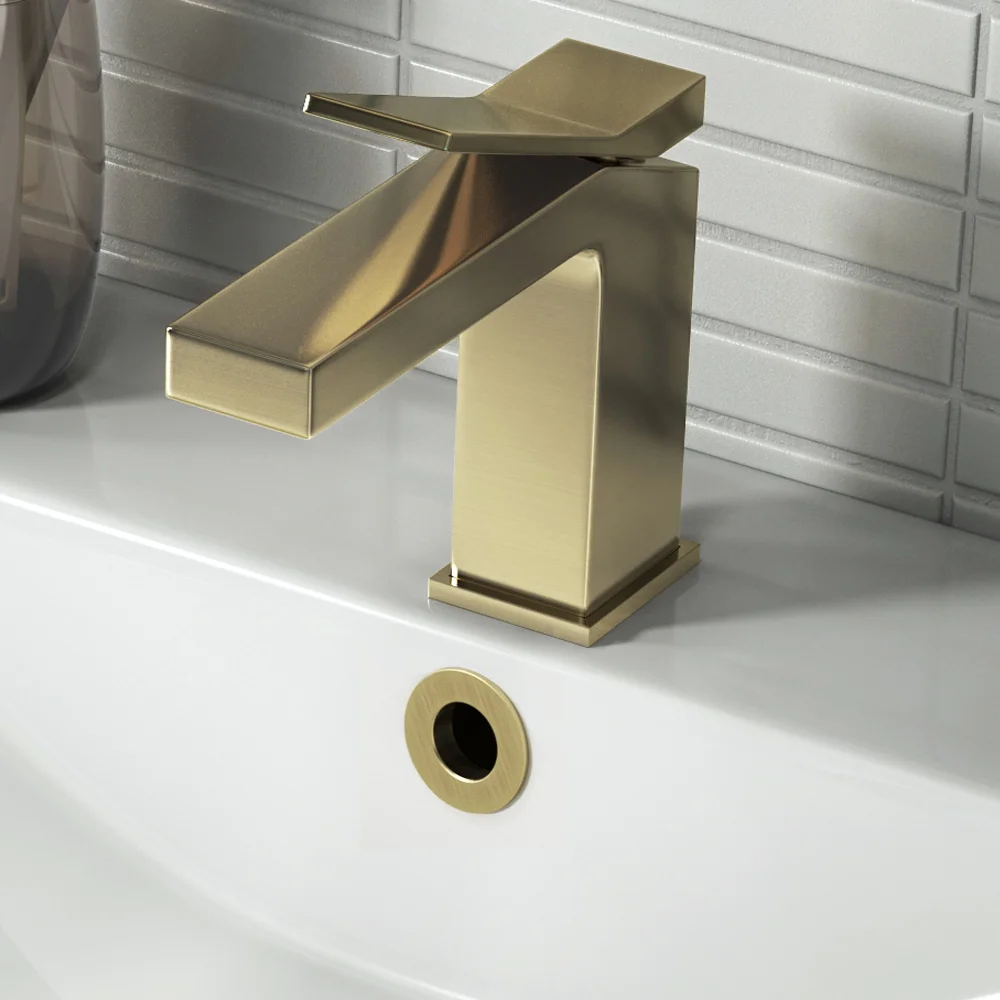 Arezzo Leva Mono Basin Mixer Tap Brushed Brass 5 Arezzo Leva Mono Basin Mixer Tap Brushed Brass - Image 3