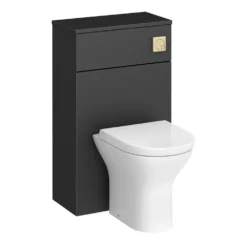 Arezzo 500 Matt Black WC Unit With Cistern, Brushed Brass Flush + Modern Pan 10 Arezzo 500 Matt Black WC Unit With Cistern, Brushed Brass Flush + Modern Pan -Victorian Plumbing Shop az5wcblbb lrg1