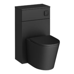 Arezzo 500 Matt Black WC Unit With Cistern, Flush + Matt Black Pan -Victorian Plumbing Shop az5wcblmbp l