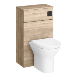 Arezzo 500 Rustic Oak WC Unit With Cistern, Matt Black Flush + Modern Pan 10 Arezzo 500 Rustic Oak WC Unit With Cistern, Matt Black Flush + Modern Pan -Victorian Plumbing Shop az5wcokmb l