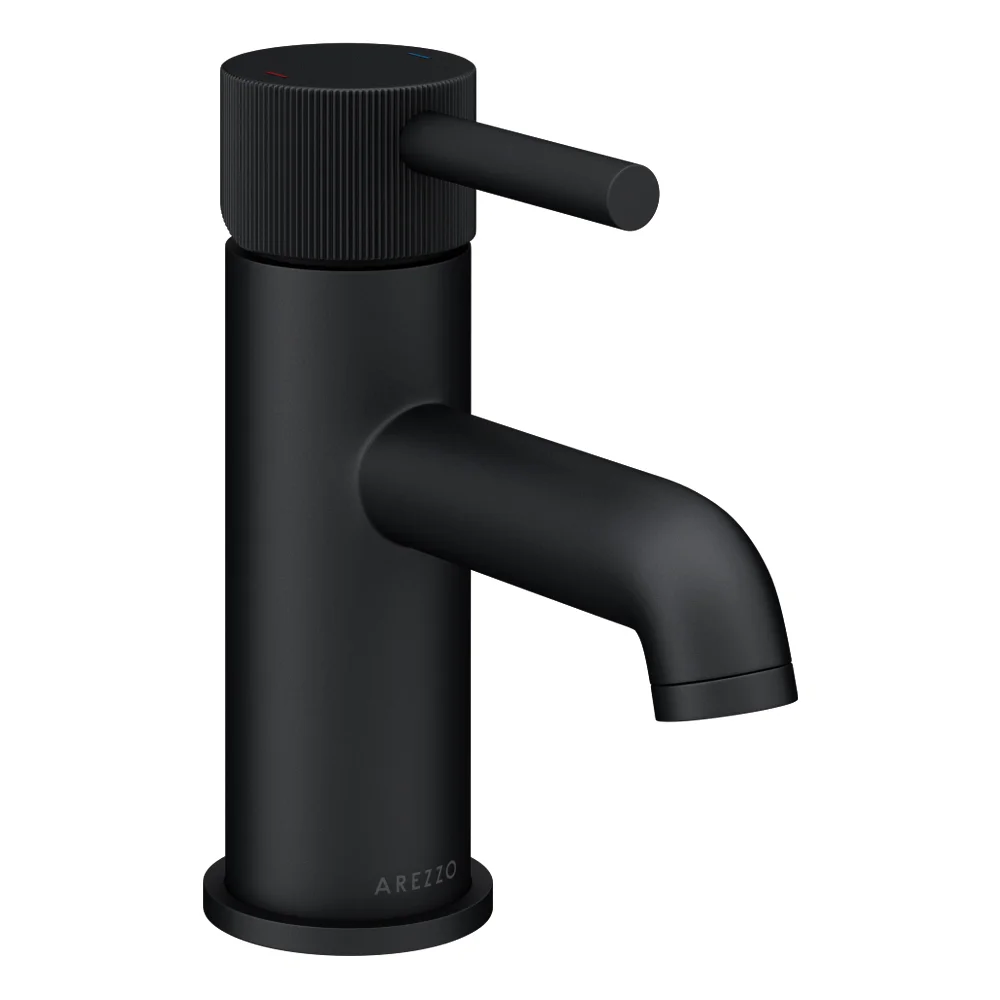 Arezzo Fluted Round Matt Black Basin Mono Mixer 10 Arezzo Fluted Round Matt Black Basin Mono Mixer - Image 8