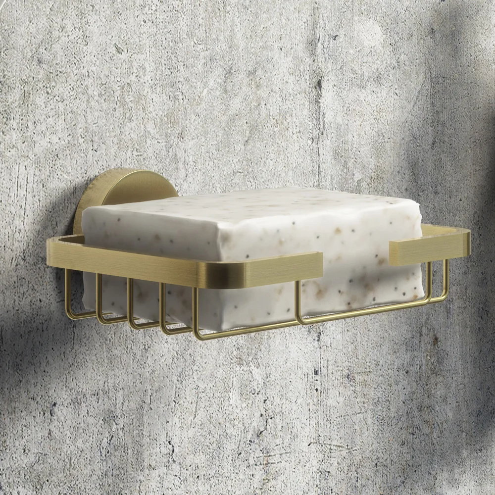 Arezzo Brushed Brass Soap Basket 3 Arezzo Brushed Brass Soap Basket