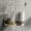 Arezzo Brushed Brass Tumbler Holder & Cup