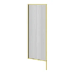 Arezzo Fluted Glass Brushed Brass Framed Urinal Partition -Victorian Plumbing Shop azbbfp1 detail02