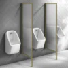 2 X Arezzo Fluted Glass Brushed Brass Framed Urinal Partitions -Victorian Plumbing Shop azbbfp2 l