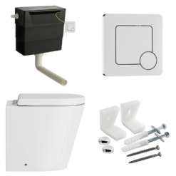 Arezzo BTW Toilet Pan With Soft Close Seat + Concealed Cistern (Chrome Hinges & Flush Plate) 11 Arezzo BTW Toilet Pan With Soft Close Seat + Concealed Cistern (Chrome Hinges & Flush Plate) -Victorian Plumbing Shop azbtwrp4scdc l4