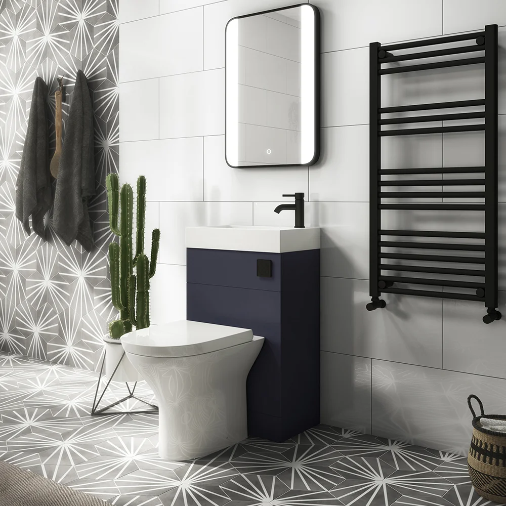 Arezzo Matt Blue 2-In-1 Wash Basin & Toilet (500mm Wide X 300mm) Incl. Black Flush 6 Arezzo Matt Blue 2-In-1 Wash Basin & Toilet (500mm Wide X 300mm) Incl. Black Flush - Image 4
