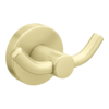 Arezzo Brushed Brass Round Double Robe Hook -Victorian Plumbing Shop azdhbb l