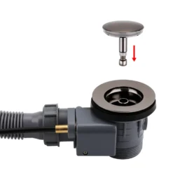 Arezzo Gunmetal Grey Bath Pop-up Waste & Overflow 7 Arezzo Gunmetal Grey Bath Pop-up Waste & Overflow -Victorian Plumbing Shop azgmbwd2