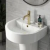 Arezzo Brushed Brass Industrial Style 1-Touch Basin Tap