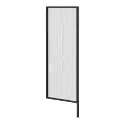 Arezzo Fluted Glass Matt Black Framed Urinal Partition 7 Arezzo Fluted Glass Matt Black Framed Urinal Partition -Victorian Plumbing Shop azmbfp1detail2