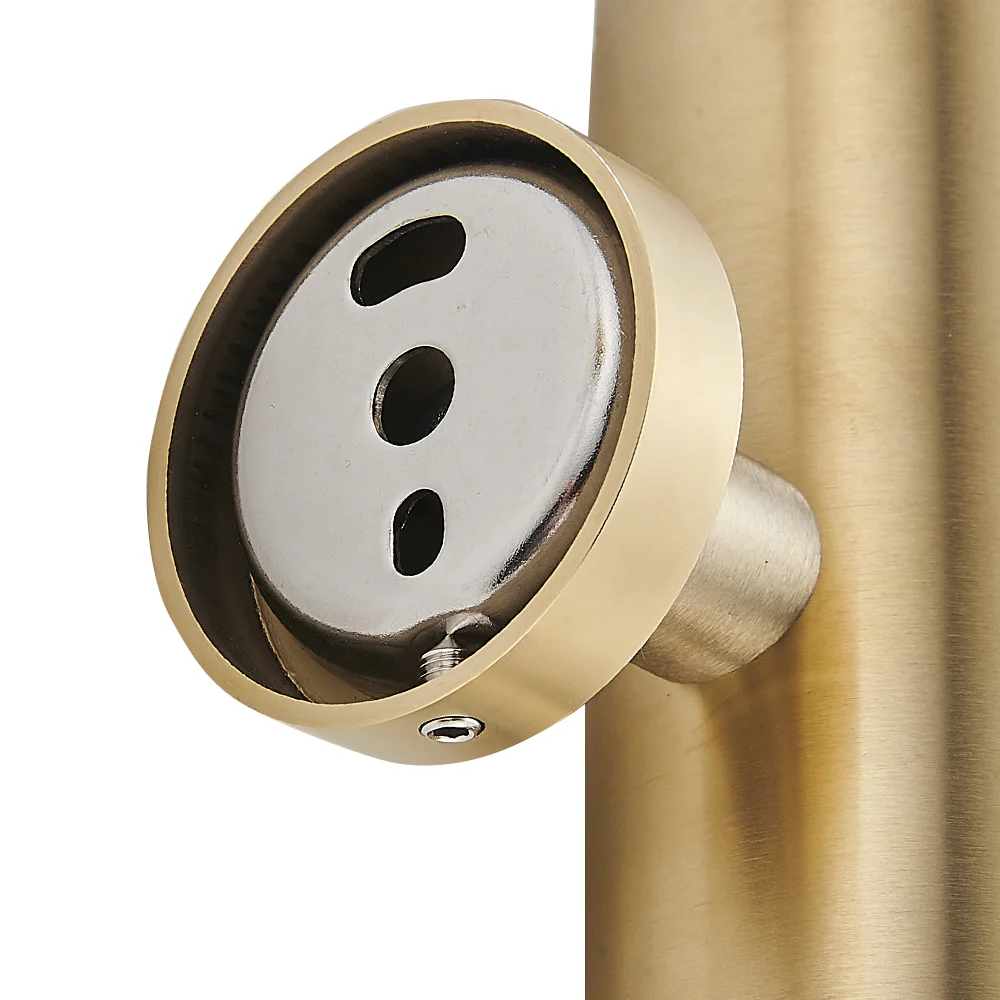 Arezzo Brushed Brass Round Wall Mounted Soap Dispenser 5 Arezzo Brushed Brass Round Wall Mounted Soap Dispenser - Image 3