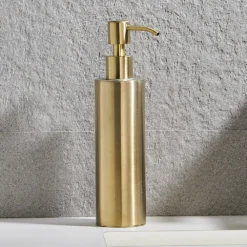 Arezzo Freestanding Round Soap Dispenser Brushed Brass 13 Arezzo Freestanding Round Soap Dispenser Brushed Brass -Victorian Plumbing Shop azrd2bbf d1