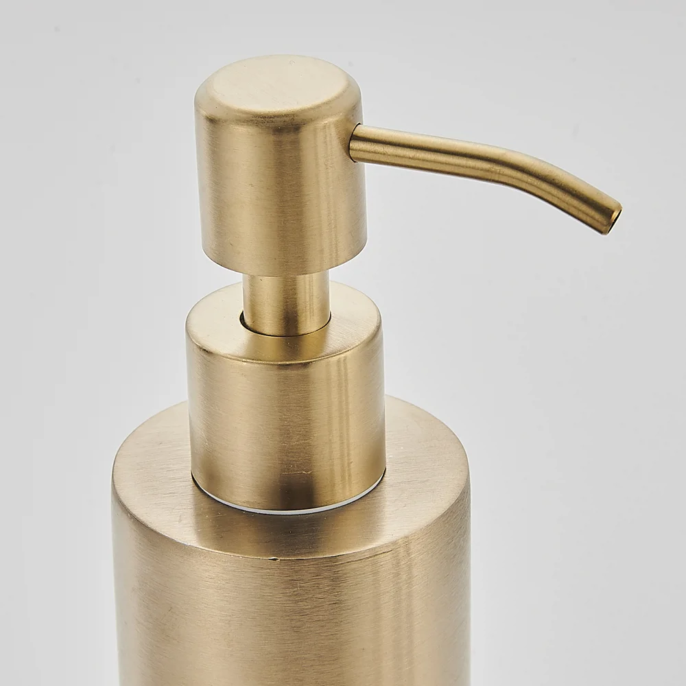Arezzo Freestanding Round Soap Dispenser Brushed Brass 5 Arezzo Freestanding Round Soap Dispenser Brushed Brass - Image 3
