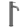 Arezzo Twilight Black Chrome Round High Rise Mono Basin Mixer Tap -Victorian Plumbing Shop azrtw02 l2