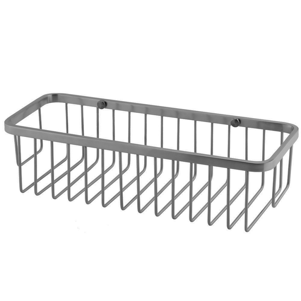 Arezzo Brushed Gunmetal Grey 300mm Wire Shower Basket 4 Arezzo Brushed Gunmetal Grey 300mm Wire Shower Basket - Image 2