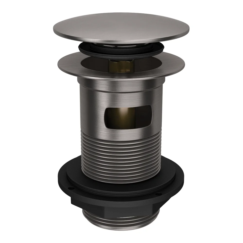 Arezzo Gunmetal Grey Slotted Click Clack Basin Waste 3 Arezzo Gunmetal Grey Slotted Click Clack Basin Waste