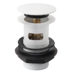 Arezzo Matt White Slotted Click Clack Basin Waste