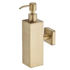 Arezzo Brushed Brass Square Wall Mounted Soap Dispenser 13 Arezzo Brushed Brass Square Wall Mounted Soap Dispenser -Victorian Plumbing Shop azsq2bbw d1a